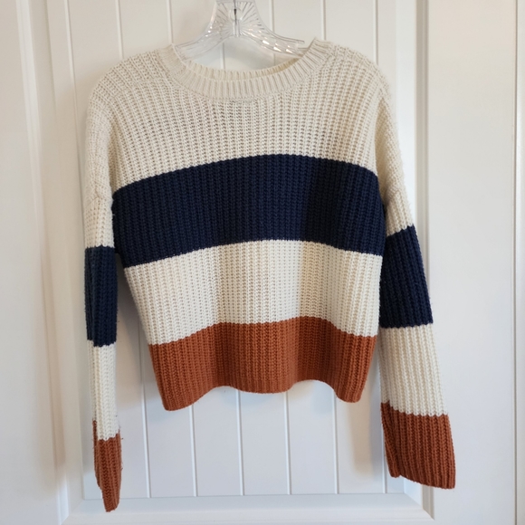 Sweater Blue Cream Brown size Small - Picture 4 of 16